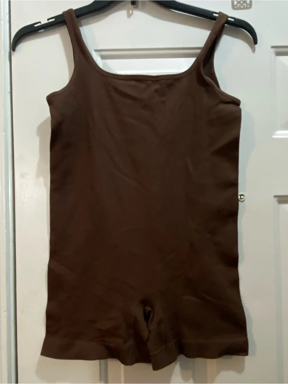 Brown Ribbed ladies workout jumpsuit
